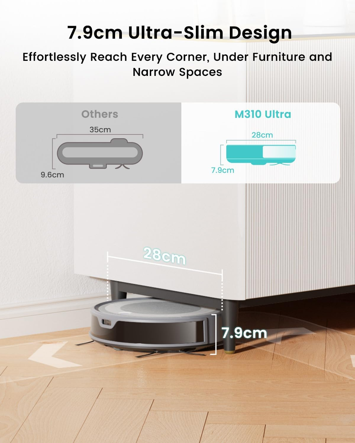 Lefant M310 Ultra Robot Vacuum and Mop 6000Pa WiFi/App/Alexa Control 170min Runtime