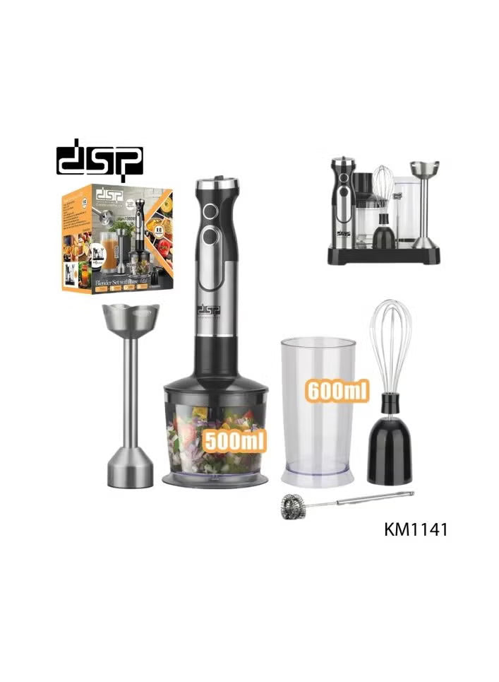 طقم خلاط DSP KM1141 مع قاعدة 6 في 1 بقوة 1500W