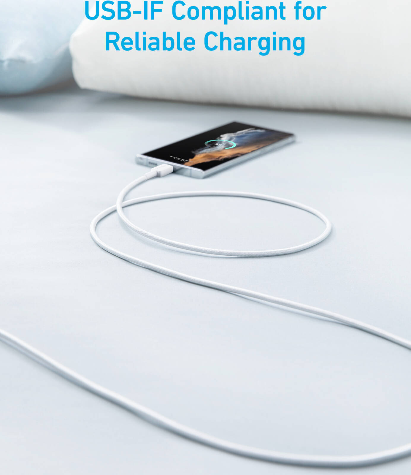 Anker 322 USB-A To USB-C Cable 6Ft  (WHITE)