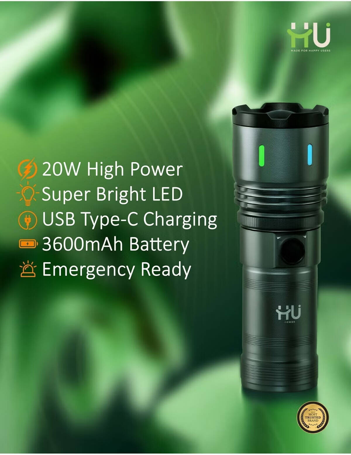 HU MULTI FUNCTIONAL STRONG LIGHT  20 W  HPO-1003