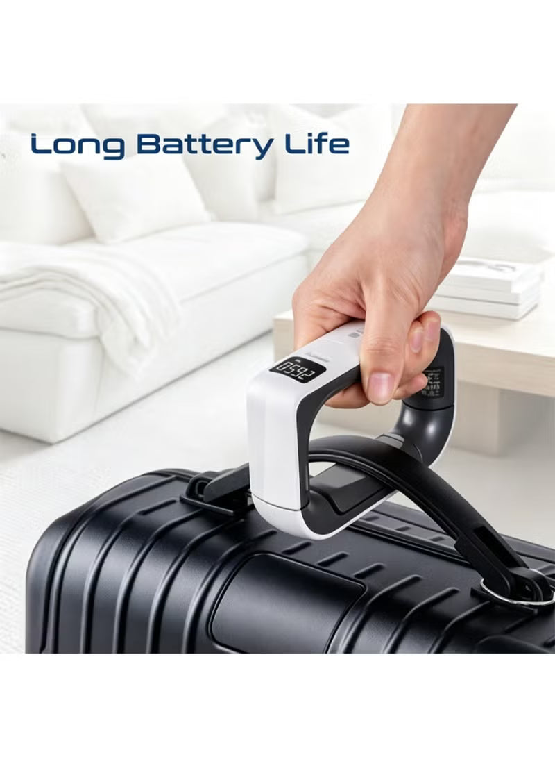 InstaScale-50.White Digital Luggage Weighing Scale w/ LCD Screen