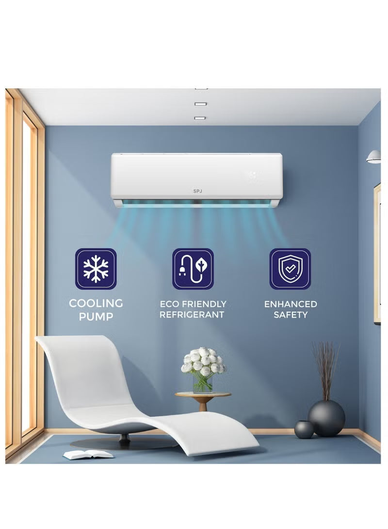 Spj 2 Ton Split Air Conditioner 24000 Btu Wall Mounted Ac R410a Refrigerant Energy Efficient Spj-Polar-Wtw24kc