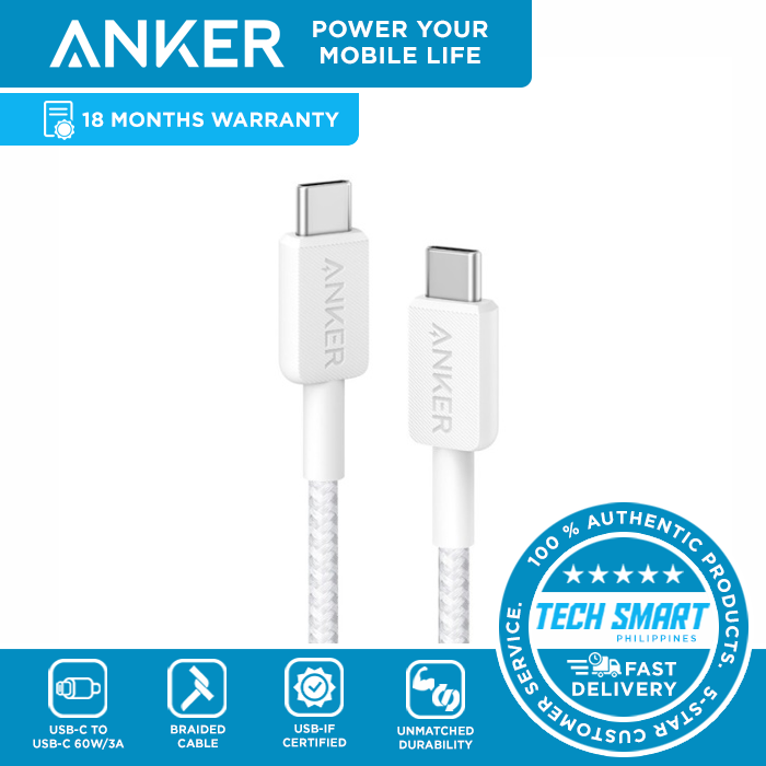Anker 322 USB-A To USB-C Cable 6Ft  (WHITE)