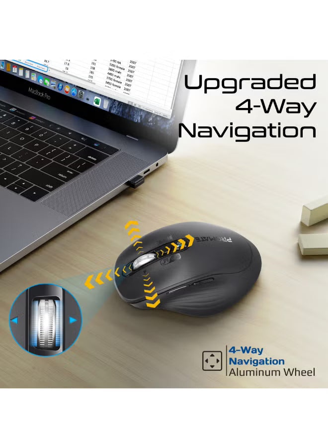 PROMATE SamoTri.White Multi Device Connection 3200DPI Dual Mode Wireless-14