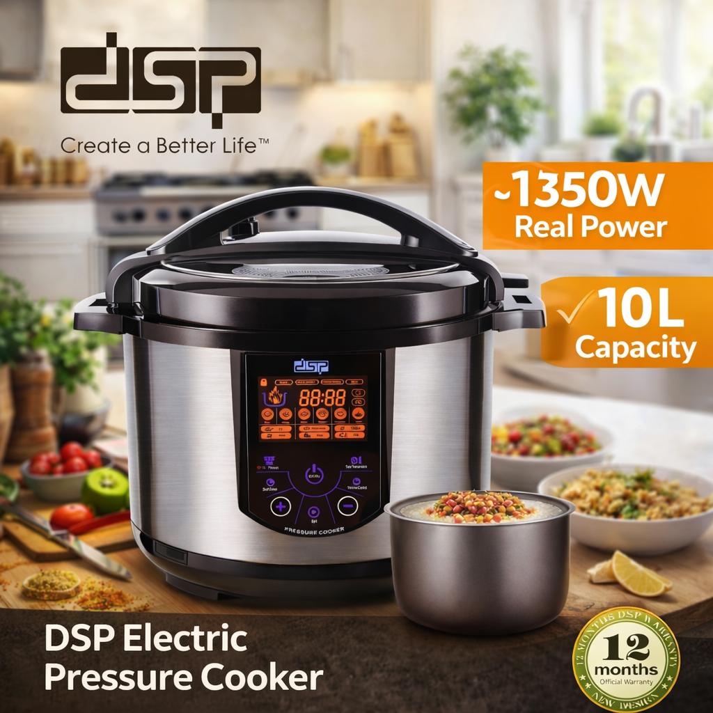قدر ضغط كهربائي DSP 10L بقوة 1350W شاشة لمس LED 12 برنامج طبخ ذكي KB5033
