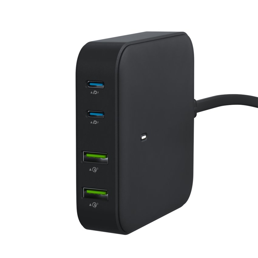 GOUI GaN Desktop Charger 100W Multi-Port Fast Charging Station – Black