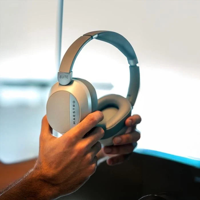 سماعات GOUI Maestro Elite Premium Edition اللاسلكية – تشغيل حتى 30 ساعة – Cream Silver / Black (M-LD18-CG)