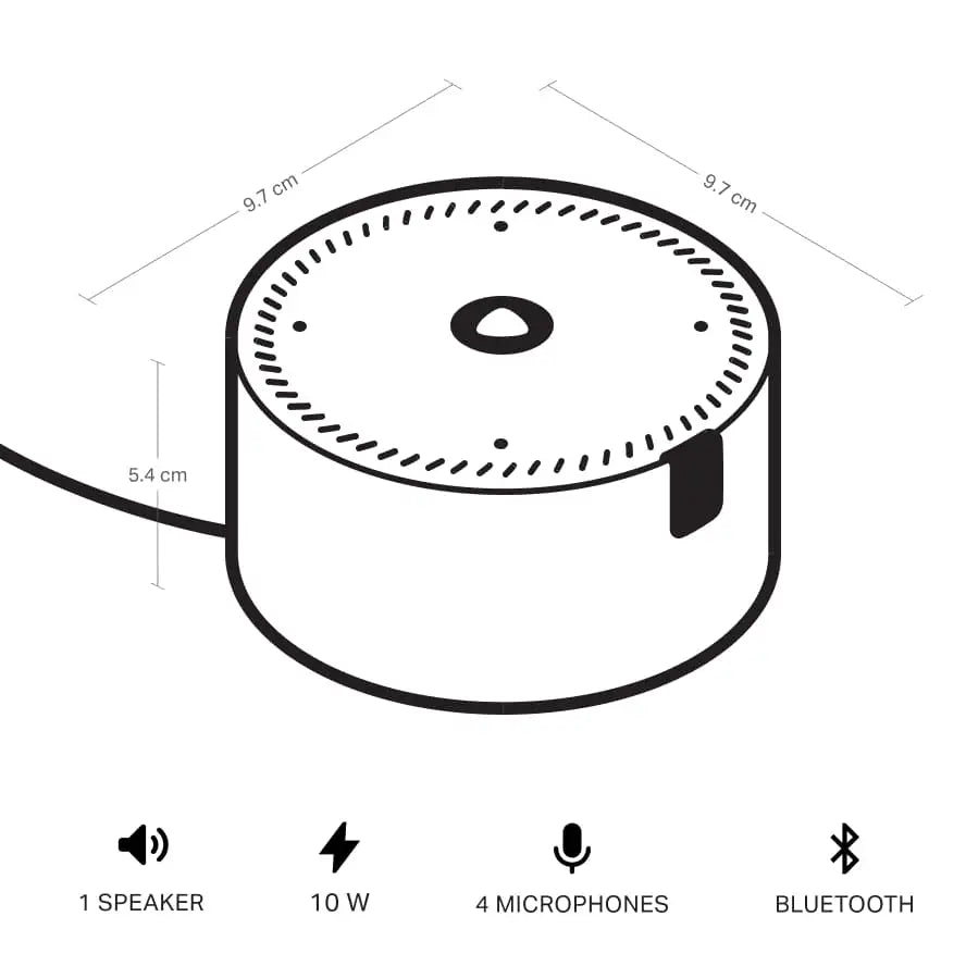 Yango Yasmina Mini AI Smart Speaker with LED Clock, 10W Sound, 4 Microphones, Wi-Fi & Bluetooth – Black