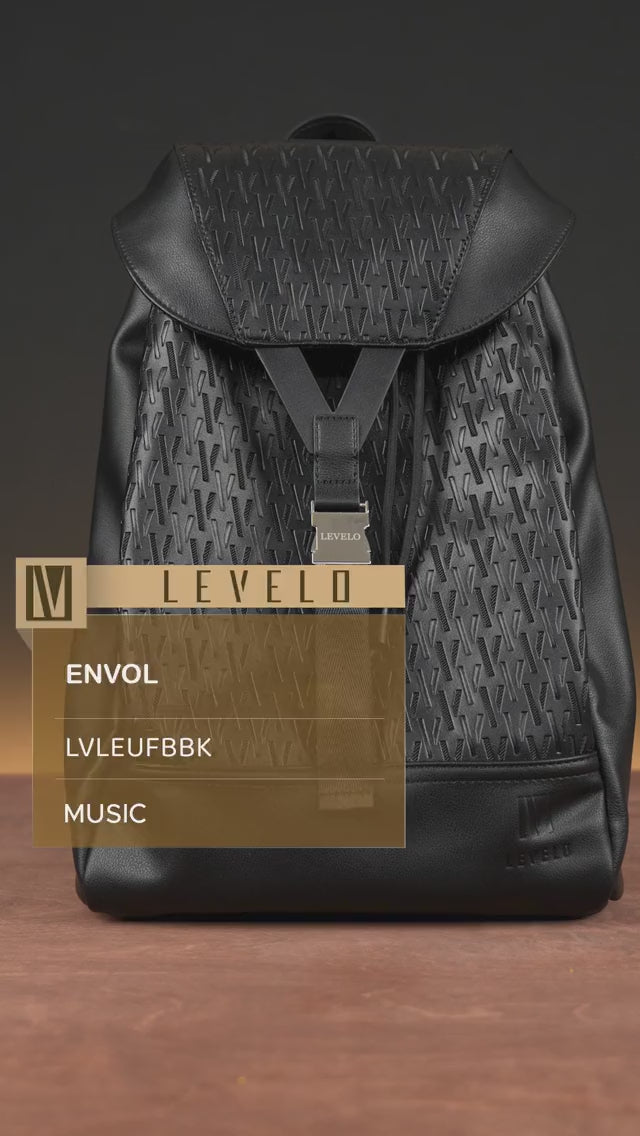 حقيبة ظهر Envol بتصميم عصري من جلد PU – متعددة الاستخدام – أسود من Levelo (ليفيلو)-3