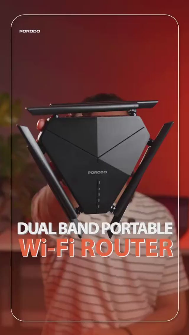 راوتر واي فاي محمول بورودو 4G LTE ثنائي النطاق مع هوائيات خارجية وبطارية 4000mAh – أسود-5