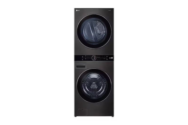 غسالة LG بسعة 21 كجم ومجفف بسعة 16 كجم برج غسيل تحميل أمامي شاشة LED تحكم FWT2116BS-6