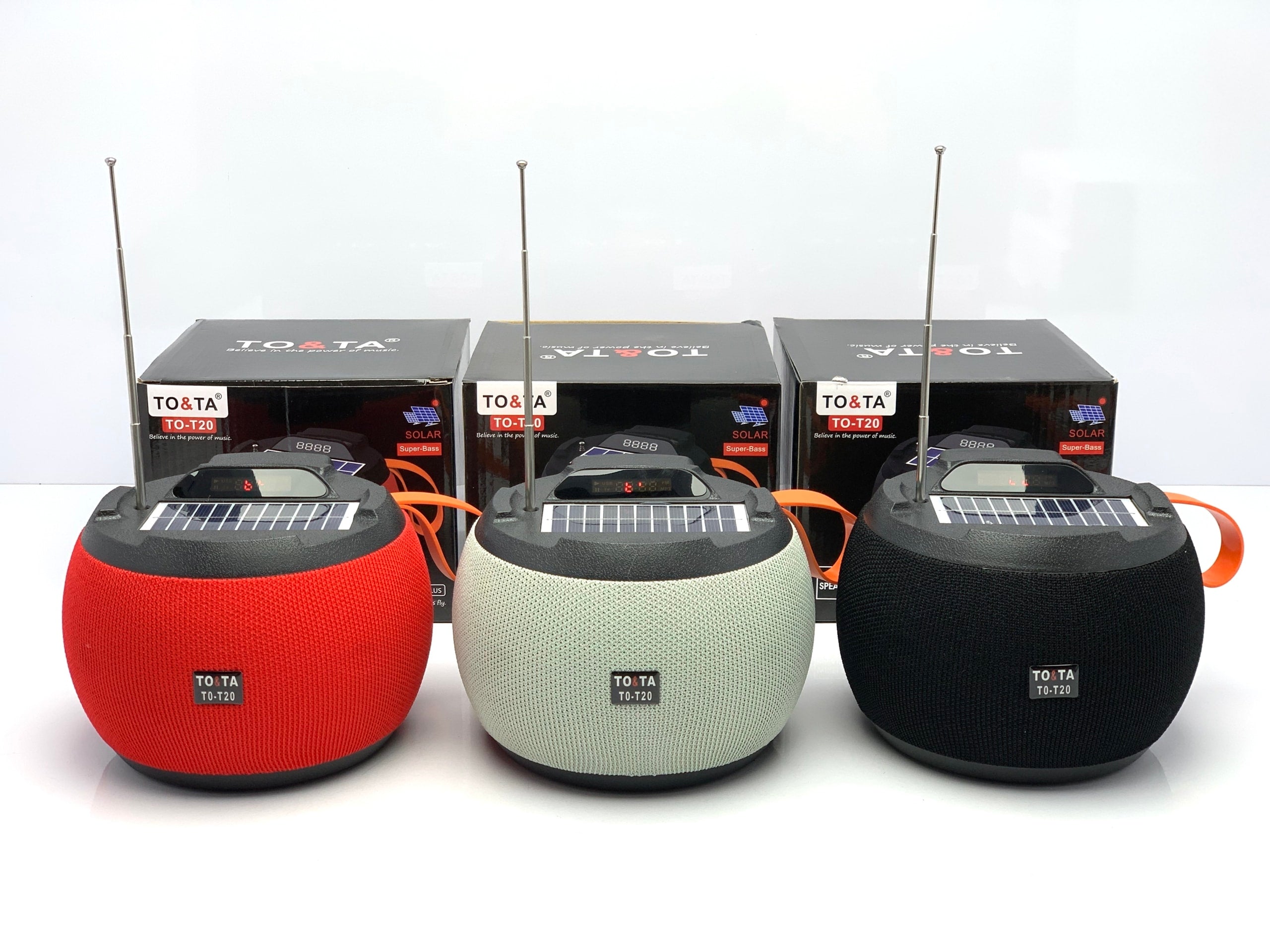 سماعة TO-T20 Bluetooth تعمل بالطاقة الشمسية مع راديو FM