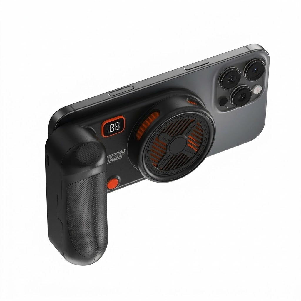 Porodo Gaming ArcticChill Magnetic Phone Cooler with 5000mAh Battery – Black & Orange