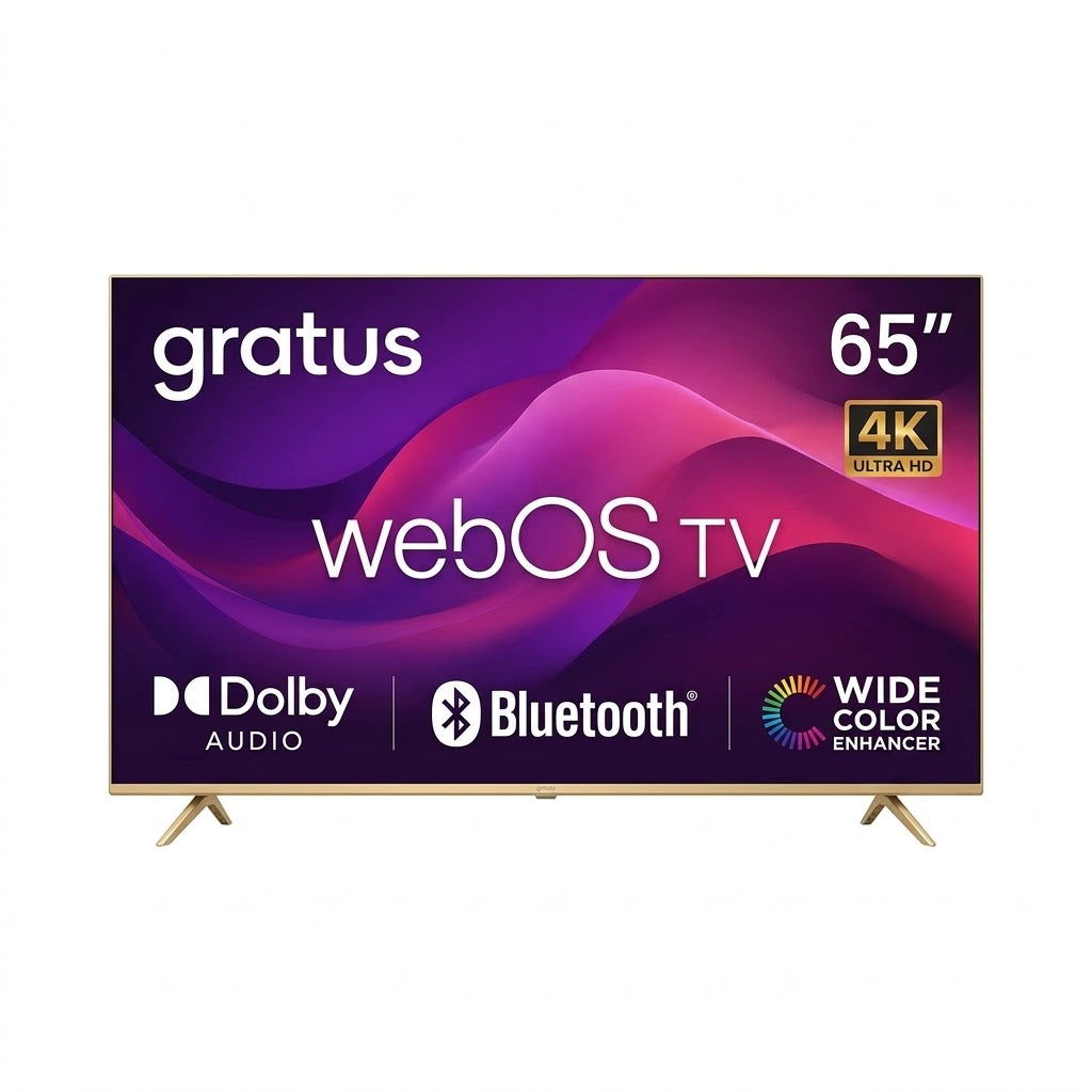 Gratus WebOS powered 4K Edgeless 65" QLED SMART TV with ThinQ AI, Quad Core Processor, Dolby Audio LT65QW620J