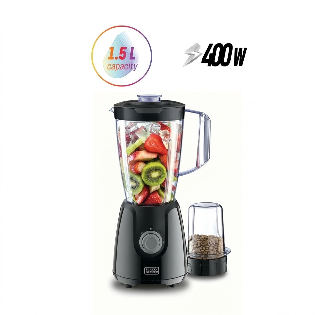 Black&Decker Blender With Grinder Mill 400 W BX4130-B5 Black