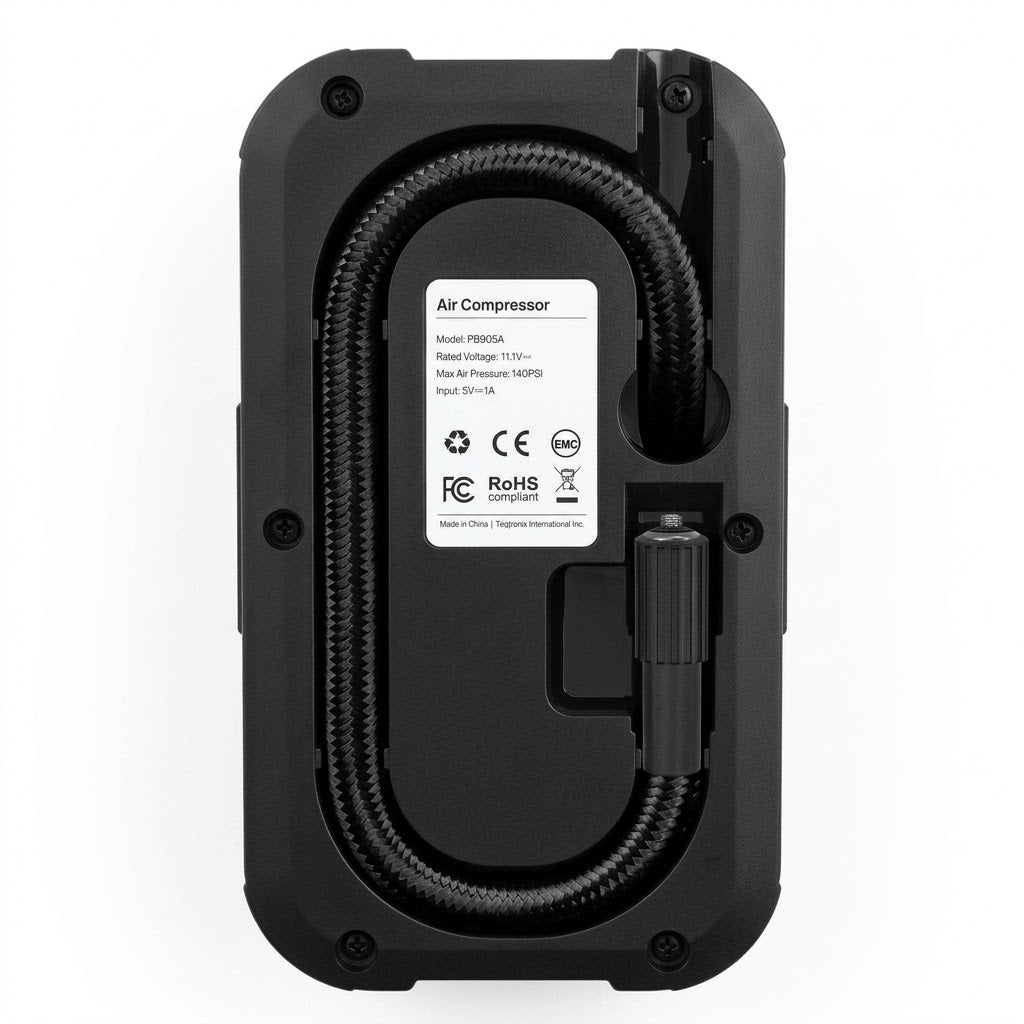 PORODO Blue Airo BATTERY Car TYRE INFLATOR WITH POWERBANK BLACK