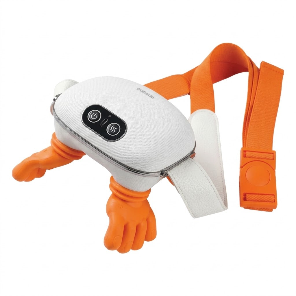 Porodo Lifestyle Portable Neck Massager with Heat- Orange & White